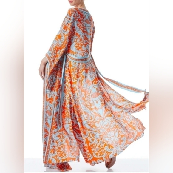 Alice +Olivia Forever Yours Sienna Domino maxi kimono size xs/s - Picture 4 of 14